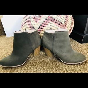Green Suede Booties Size 10